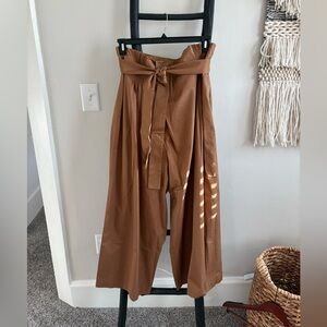 Anthropologie Exquise Brown Wide-Leg Pants. Size L
